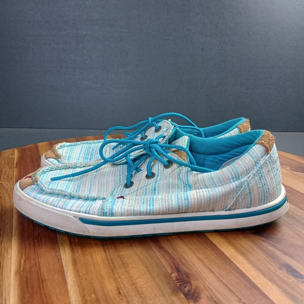 Twisted X Hooey Loper Shoes Lace Up Sneakers WHYC004 Womens Size 7 M Blue